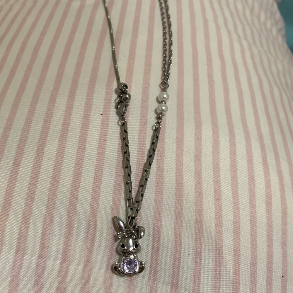 Silver Necklace with Bunny Pendant